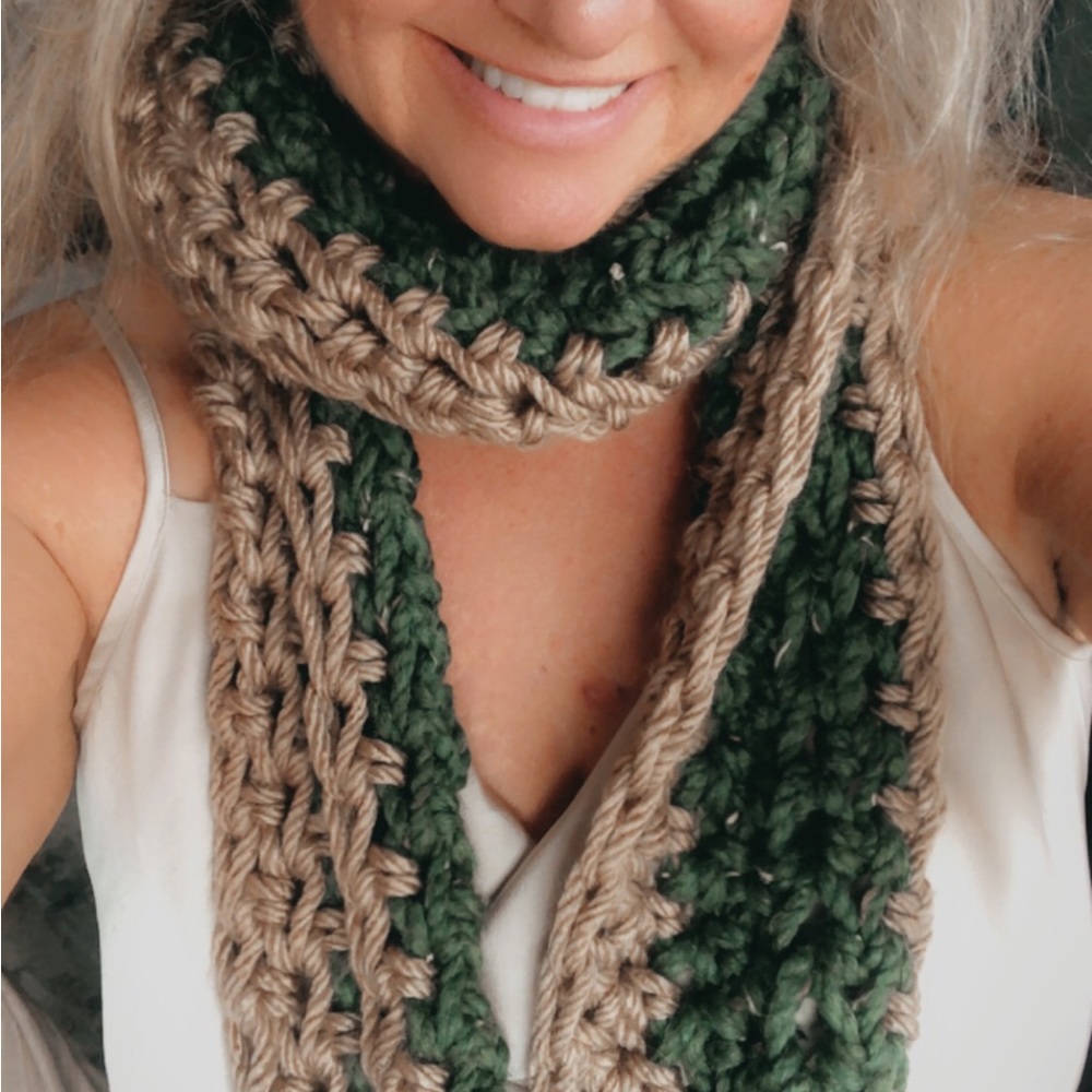 Kale & Taupe infinity scarf